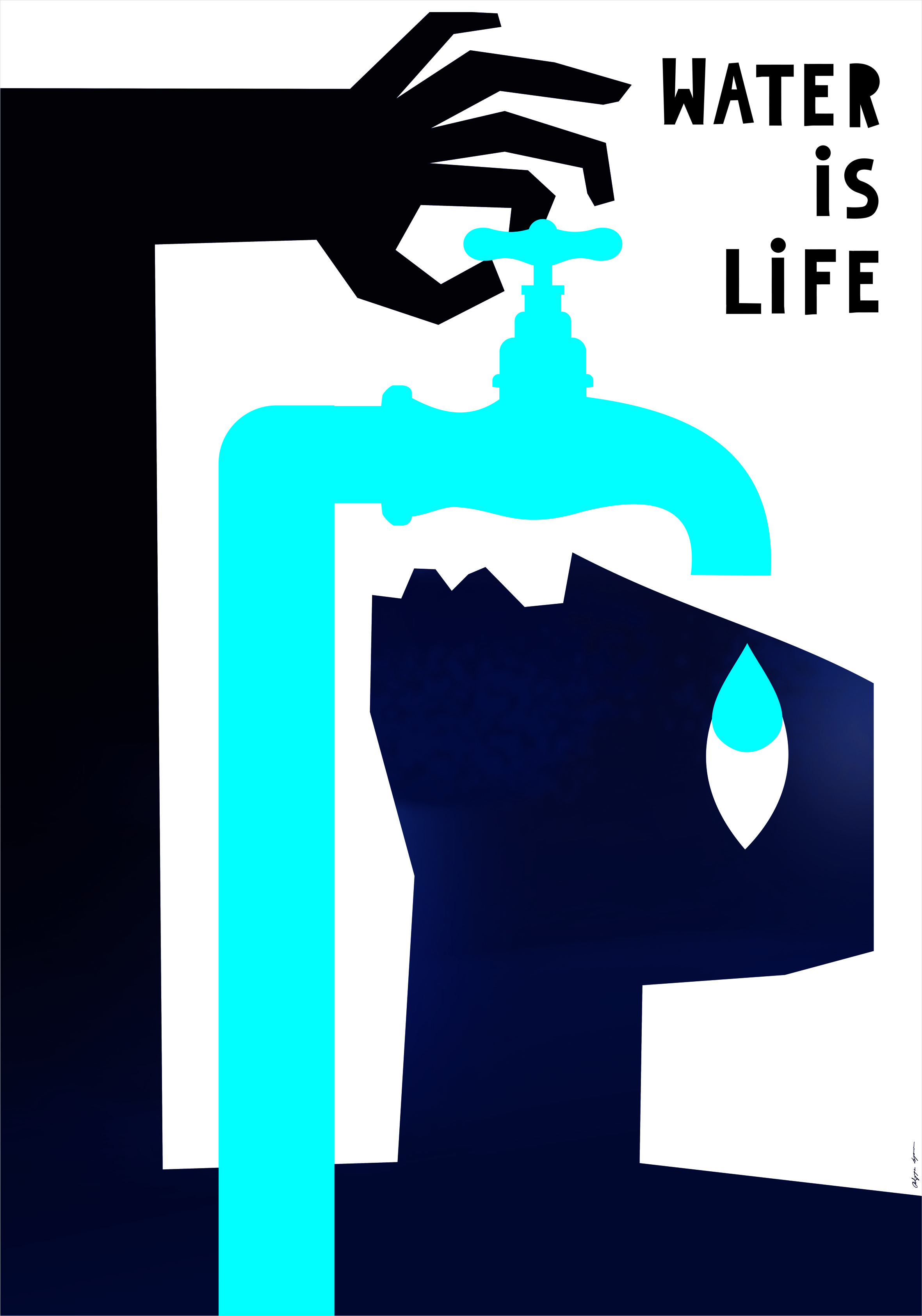 Water is Life PLakat społeczny100x70cm2020